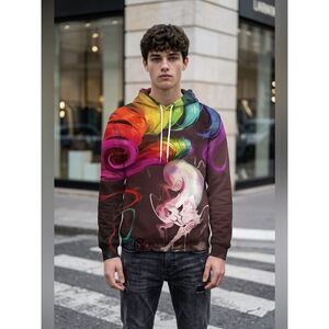 NWT Unisex Multi Color Graphic Hoodie - Size L/XL